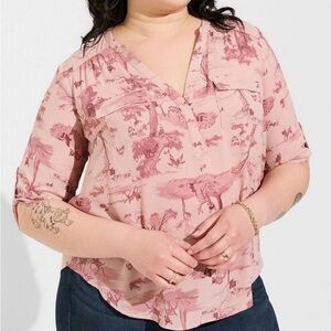 Torrid Disney size 4 Bambi Harper Pink Women’s 4X Blouse Shirt Top 4XL
